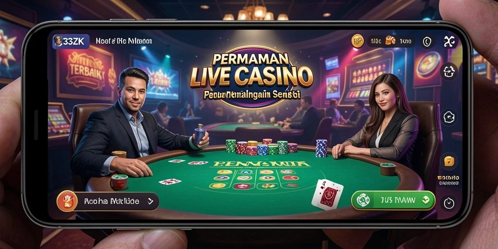 Screenshot gameplay 33ZK menunjukkan suasana kasino yang mendebarkan.
