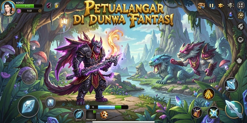 Screenshot ADG62 menampilkan luasnya dunia petualangan.
