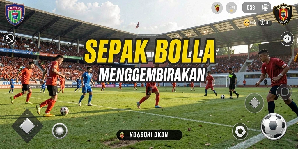 Tampilan gameplay DKK yang menakjubkan saat aksi sepak bola berlangsung.