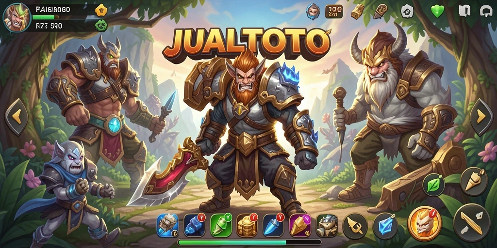 Screenshot gameplay JUALTOTO menunjukkan pertarungan yang intens dan mendebarkan.
