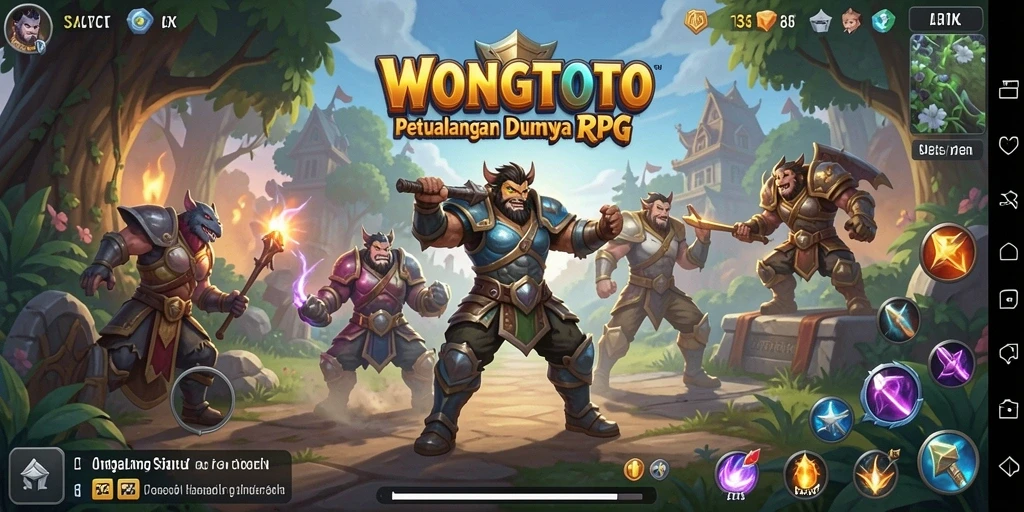 Screenshot gameplay WONGTOTO menampilkan pertarungan epik dengan karakter yang kuat.