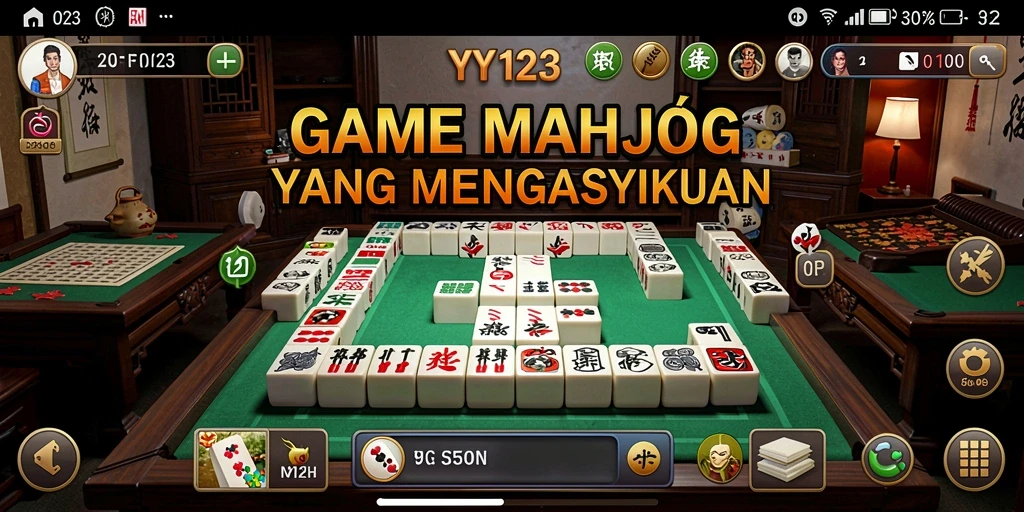 Tampilan gaming yang menarik dengan gameplay Mahjong menyenangkan.